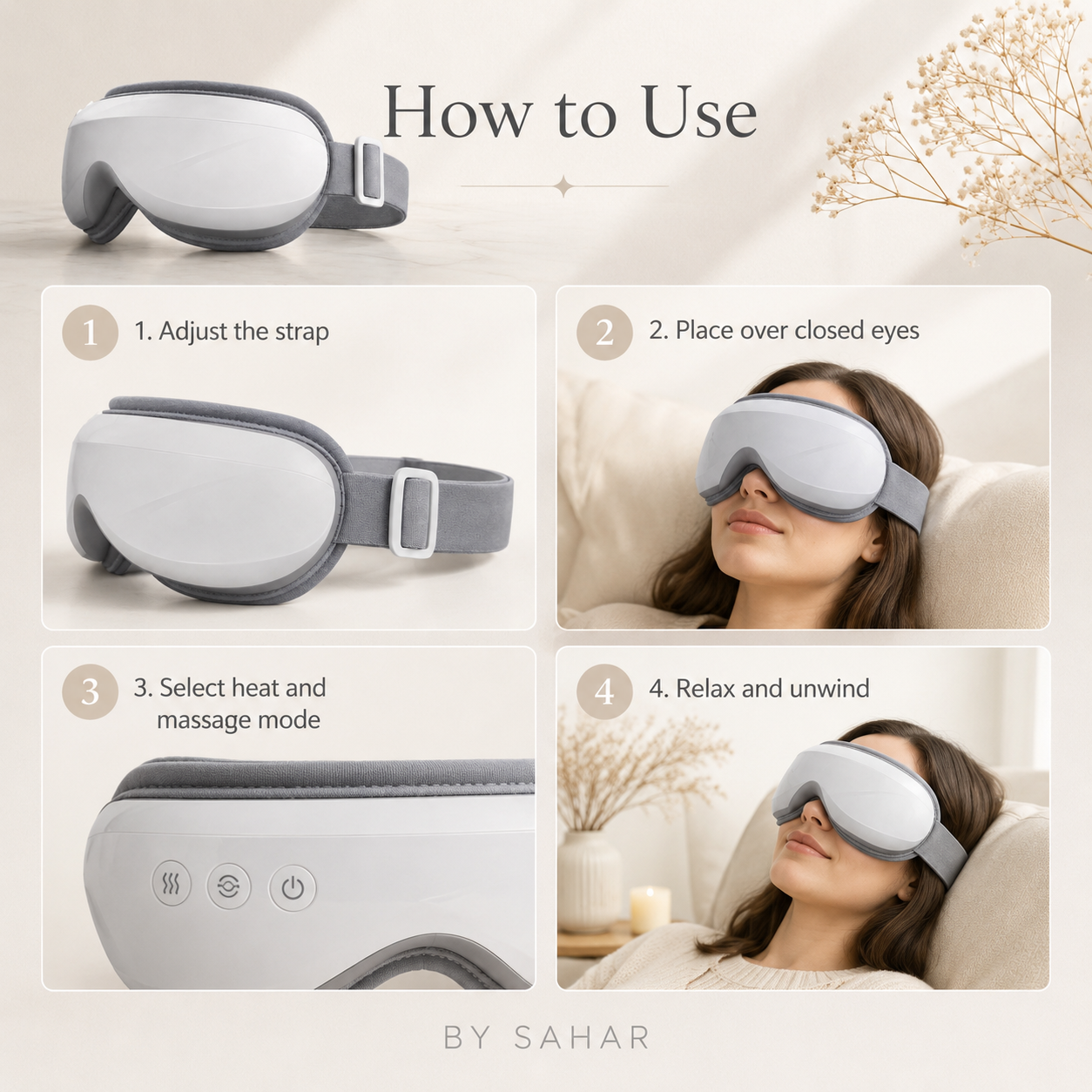 Heated Eye Massager with Compression & Music